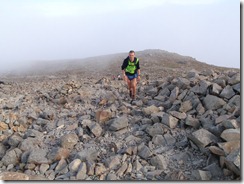 Stewart approaching Scafell Pike summit.